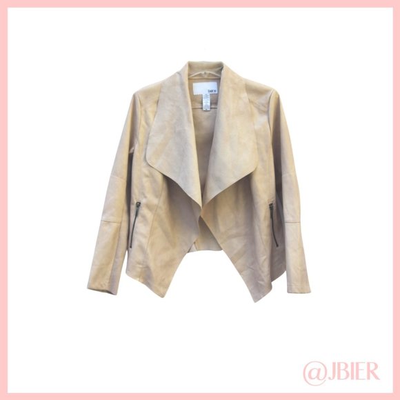 Bar III Blush Faux Leather and Suede Jacket - Picture 1 of 4